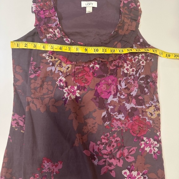 LOFT Women's Floral Sleeveless Top - Purple and Pink - Picture 4 of 5